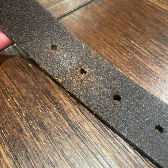 DEFECTIVE Madewell Men's Belt Approx. Sz 28-30 (?) (37.5"L) Narrow Leather Brown - Picture 8 of 14